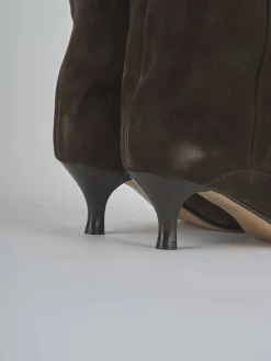 Discount Stivali tacco 5cm camoscio testa Donna Stivali Tacco Alto