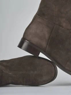 Clearance Stivali tacco 3cm camoscio testa Donna Stivali Tacco Basso