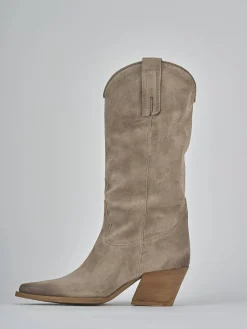 Outlet Stivali tacco 6cm camoscio Donna Stivali Tacco Alto