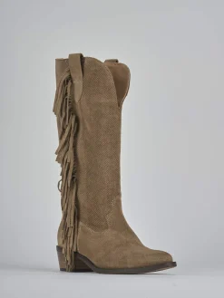 Stivali tacco 4cm camoscio Donna Stivali Tacco Basso