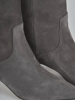 Discount Stivali tacco 5cm camoscio Donna Stivali Tacco Alto