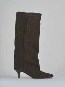 Hot Stivali tacco 6cm camoscio testa Donna Stivali Tacco Alto