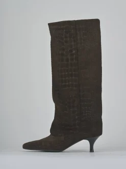 Hot Stivali tacco 6cm camoscio testa Donna Stivali Tacco Alto