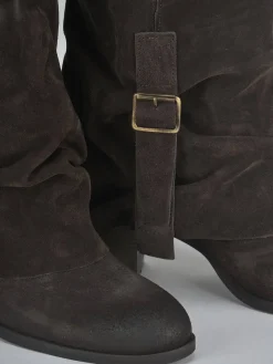 Best Stivali tacco 8cm camoscio testa Donna Stivali Tacco Alto