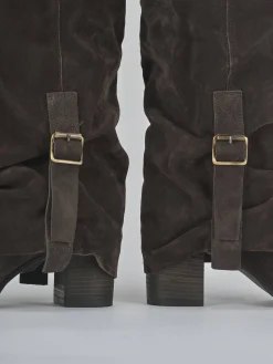 Best Stivali tacco 8cm camoscio testa Donna Stivali Tacco Alto