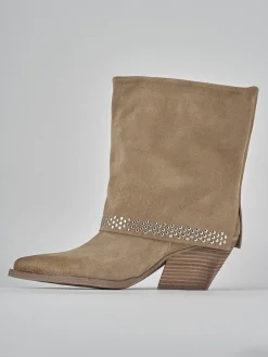 Sale Stivali tacco 7cm camoscio Donna Stivali Tacco Alto