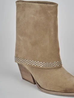 Sale Stivali tacco 7cm camoscio Donna Stivali Tacco Alto