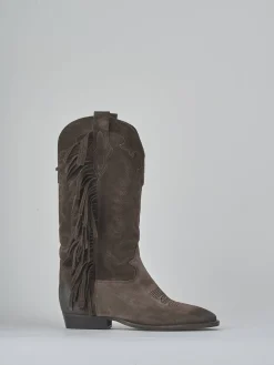 Outlet Stivali tacco 2cm camoscio testa Donna Stivali Tacco Basso