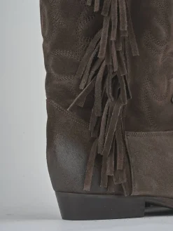 Outlet Stivali tacco 2cm camoscio testa Donna Stivali Tacco Basso