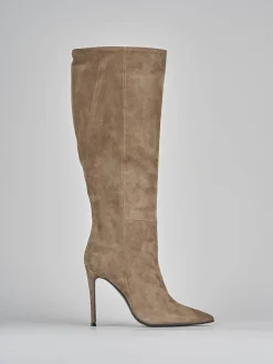 Outlet Stivali tacco 10cm camoscio Donna Stivali Tacco Alto