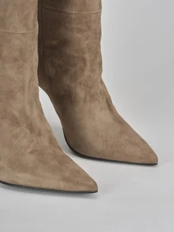 Outlet Stivali tacco 10cm camoscio Donna Stivali Tacco Alto