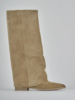 Outlet Stivali tacco 2cm camoscio Donna Stivali Tacco Basso