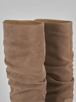 Stivali tacco 2cm camoscio Donna Stivali Tacco Basso