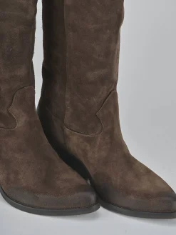 New Stivali tacco 8cm camoscio testa Donna Stivali Tacco Alto