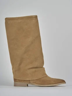 Stivali tacco 2cm camoscio Donna Stivali Tacco Basso