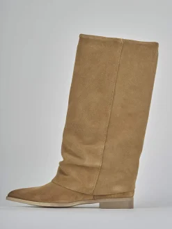 Stivali tacco 2cm camoscio Donna Stivali Tacco Basso