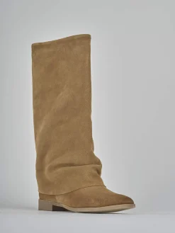 Stivali tacco 2cm camoscio Donna Stivali Tacco Basso