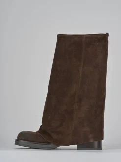 Hot Stivali tacco 3cm camoscio testa Donna Stivali Tacco Basso