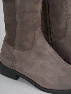 Hot Stivali tacco 2cm camoscio Donna Stivali Tacco Basso