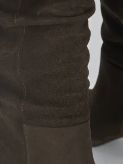 Online Stivali tacco 7cm camoscio testa Donna Stivali Tacco Alto