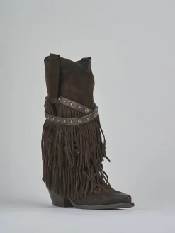 New Stivali tacco 6cm camoscio testa Donna Stivali Tacco Alto