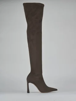 Stivali tacco 9cm camoscio testa Donna Stivali Tacco Alto