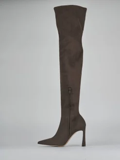 Stivali tacco 9cm camoscio testa Donna Stivali Tacco Alto