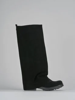 Discount Stivali tacco 3cm camoscio Donna Stivali Tacco Basso