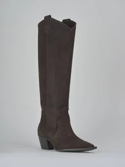 New Stivali tacco 5cm camoscio testa Donna Stivali Tacco Alto