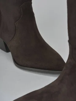 New Stivali tacco 5cm camoscio testa Donna Stivali Tacco Alto