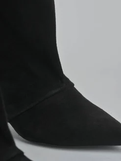 Best Stivali tacco 4cm camoscio Donna Stivali Tacco Basso