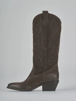 Outlet Stivali tacco 4cm camoscio testa Donna Stivali Tacco Basso