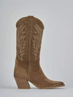 Outlet Stivali tacco 7cm camoscio Donna Stivali Tacco Alto