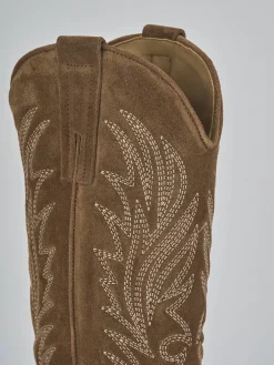 Outlet Stivali tacco 7cm camoscio Donna Stivali Tacco Alto