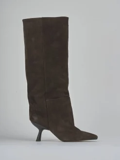 Hot Stivali tacco 7cm camoscio testa Donna Stivali Tacco Alto