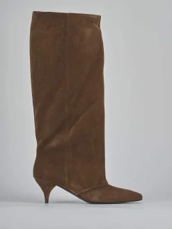 Outlet Stivali tacco 5cm camoscio Donna Stivali Tacco Alto