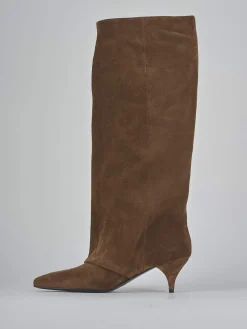 Outlet Stivali tacco 5cm camoscio Donna Stivali Tacco Alto