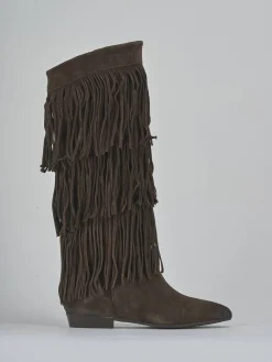 Sale Stivali tacco 2cm camoscio testa Donna Stivali Tacco Basso