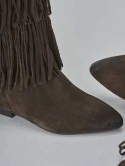 Sale Stivali tacco 2cm camoscio testa Donna Stivali Tacco Basso