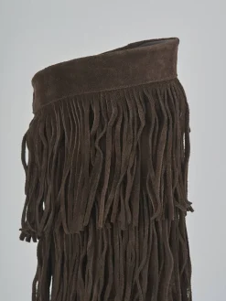 Sale Stivali tacco 2cm camoscio testa Donna Stivali Tacco Basso