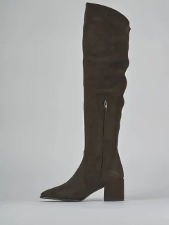 Online Stivali tacco 6cm camoscio testa Donna Stivali Tacco Alto