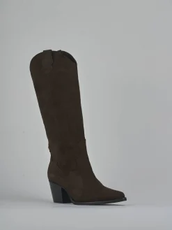 Stivali tacco 6cm camoscio testa Donna Stivali Tacco Alto