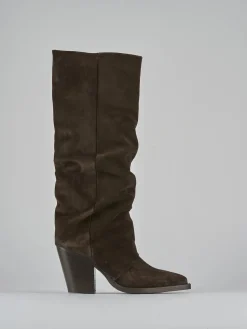 Hot Stivali tacco 9cm camoscio testa Donna Stivali Tacco Alto