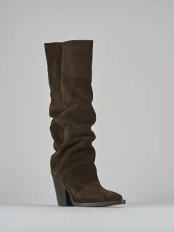 Hot Stivali tacco 9cm camoscio testa Donna Stivali Tacco Alto