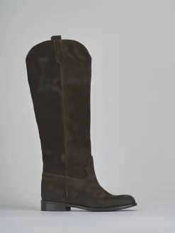 Stivali tacco 2cm camoscio testa Donna Stivali Tacco Basso