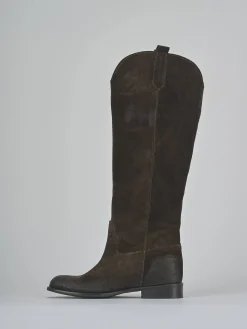 Stivali tacco 2cm camoscio testa Donna Stivali Tacco Basso