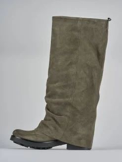 Best Stivali tacco 3cm camoscio Donna Stivali Tacco Basso