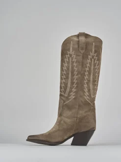 Sale Stivali tacco 7cm camoscio Donna Stivali Tacco Alto