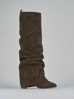 New Stivali tacco 7cm camoscio testa Donna Stivali Tacco Alto