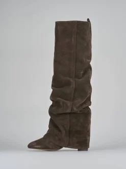 New Stivali tacco 7cm camoscio testa Donna Stivali Tacco Alto